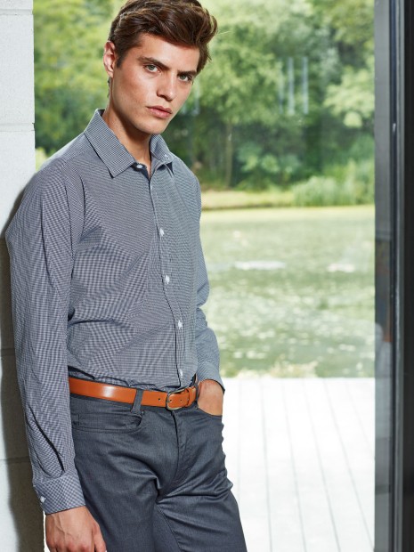 Chemises à personnaliser PREMIER Chemise homme micro carreaux "Vichy" 