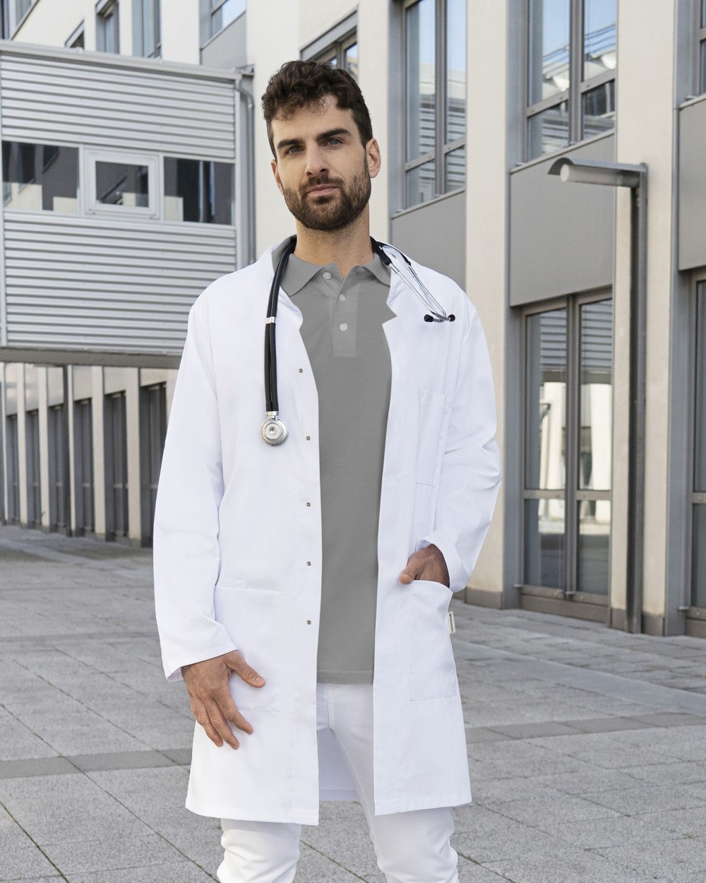 KARLOWSKY MEN'S WORK BASIC COAT Schürzen personalisierbar