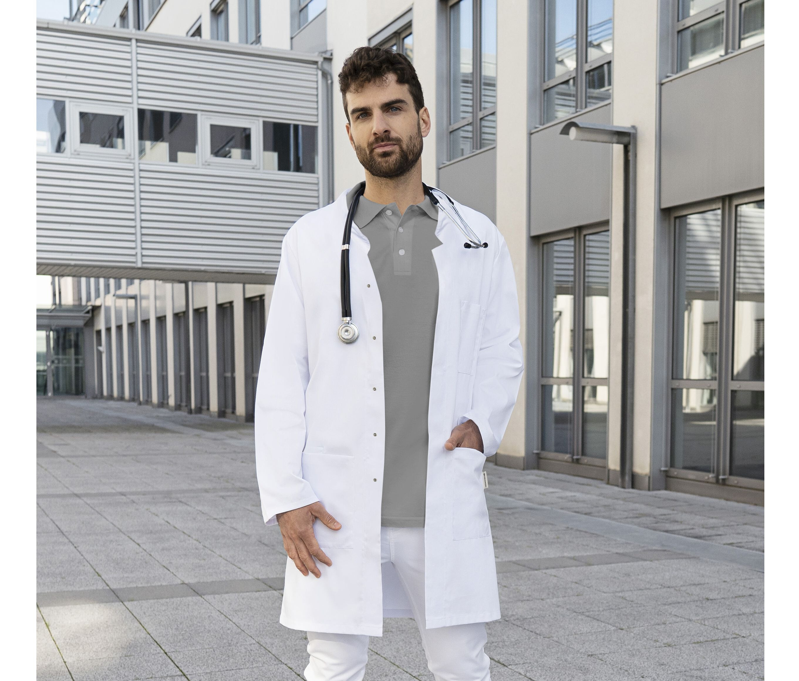 KARLOWSKY MEN'S WORK BASIC COAT Schürzen personalisierbar