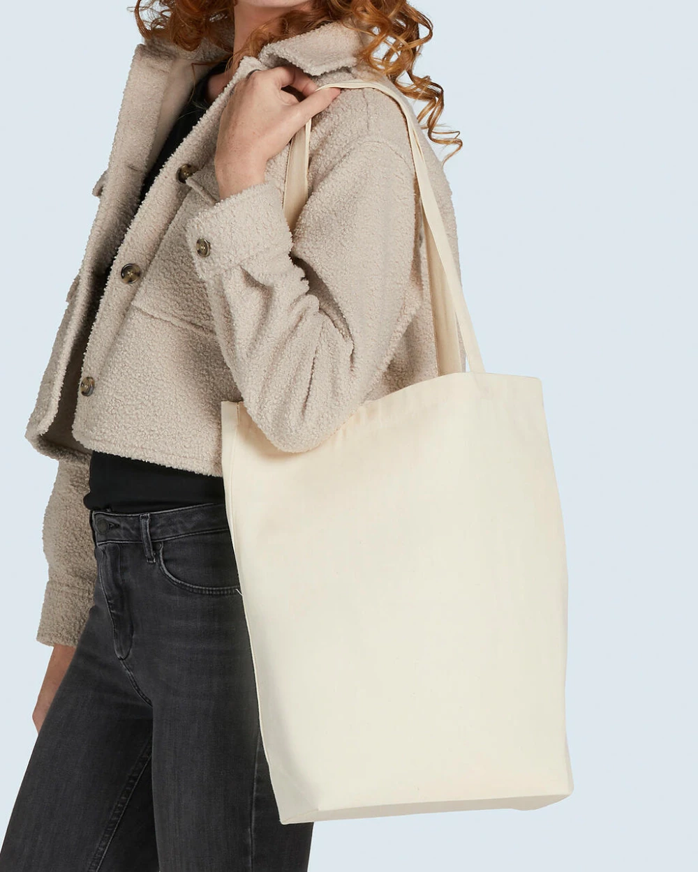 Tote bags BAGS BY JASSZ Baby Canvas Cotton Bag LH with Gusset voor bedrukking &amp; borduring