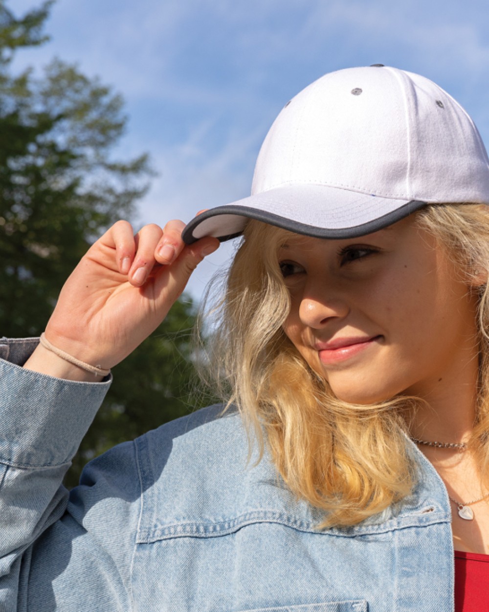 Petjes 4DO Impact AWARE™ 6 panel 280gr recycled katoen cap met bies voor bedrukking &amp; borduring
