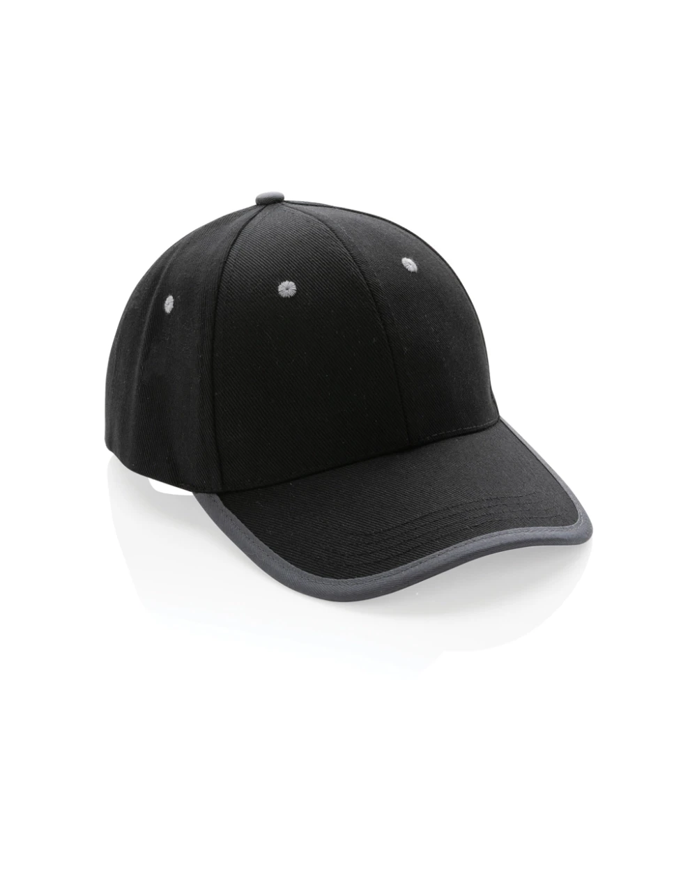 Petjes 4DO Impact AWARE™ 6 panel 280gr recycled katoen cap met bies voor bedrukking &amp; borduring