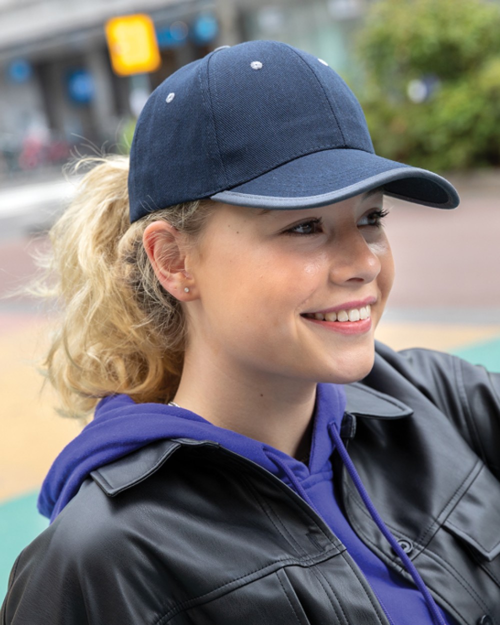 4DO Impact AWARE™ 280gr Brushed rCotton 6 Panel Kontrast-Cap Kappen personalisierbar