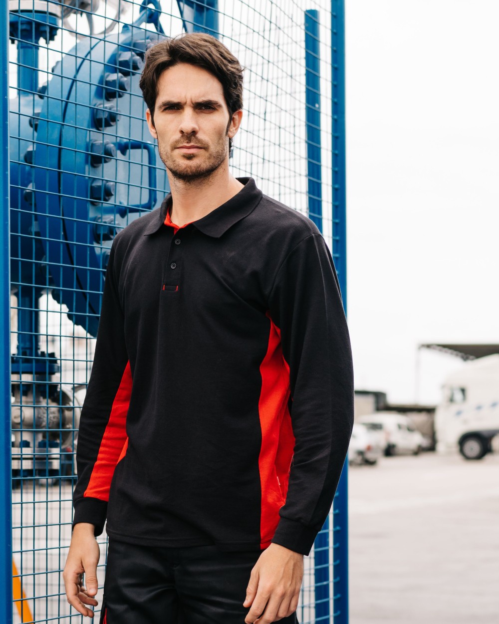 Polo's VELILLA TWO-TONE LONG-SLEEVE POLO SHIRT voor bedrukking &amp; borduring