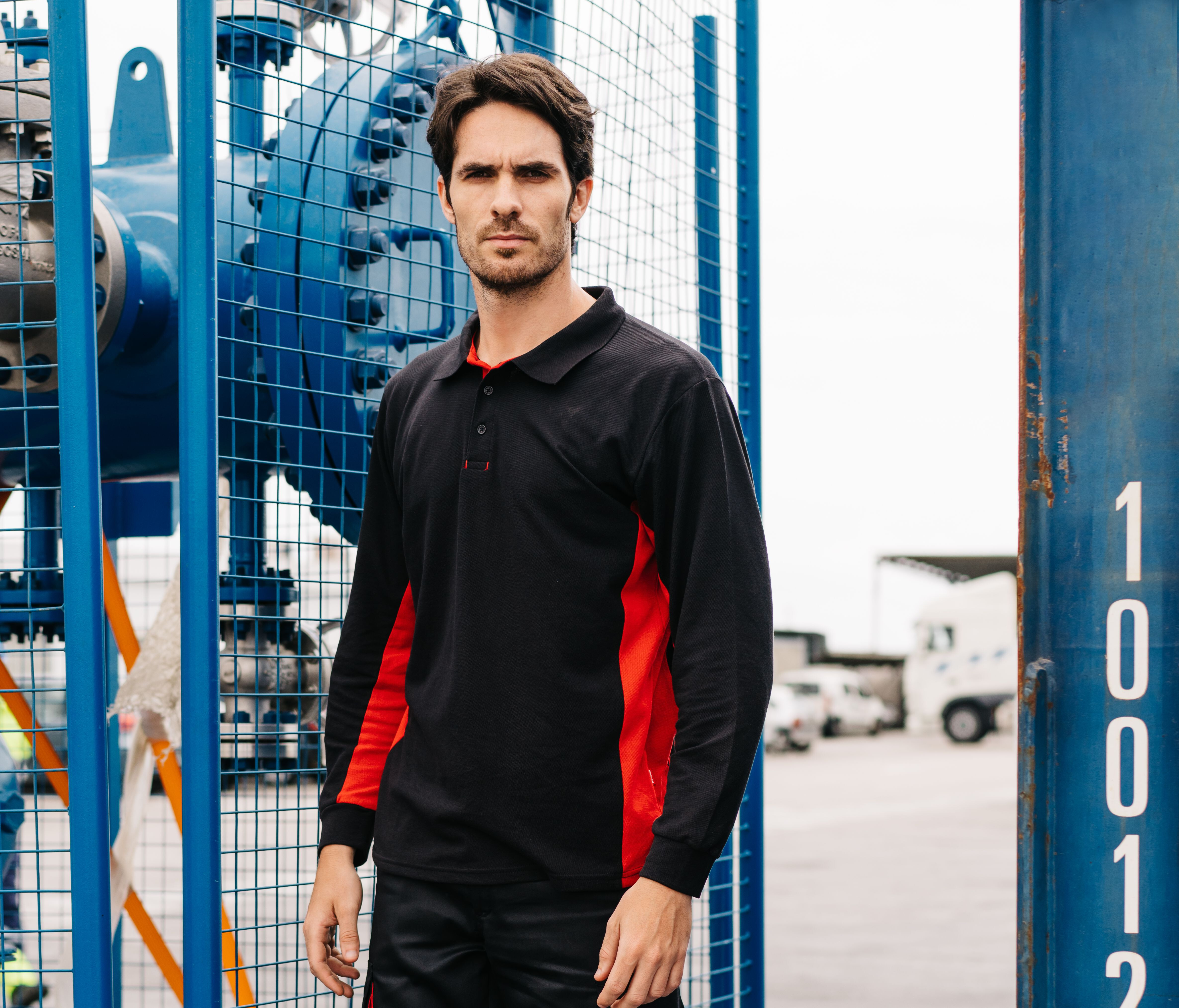 Polo's VELILLA TWO-TONE LONG-SLEEVE POLO SHIRT voor bedrukking &amp; borduring