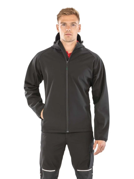 Softshells à personnaliser RESULT Veste softshell recyclée 3 couches à capuche homme 