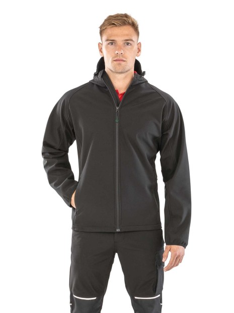 Softshells à personnaliser RESULT Veste softshell recyclée 3 couches à capuche homme 
