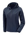 Softshells RESULT 3-laagse gerecycleerde softshell met capuchon voor dames voor bedrukking &amp; borduring