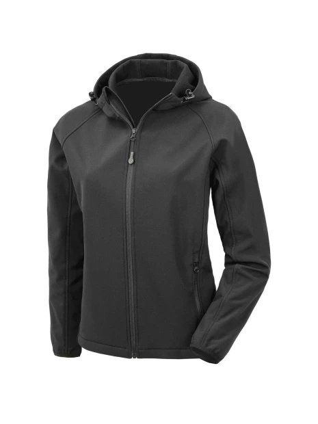 RESULT Veste softshell recyclée 3 couches à capuche femme  personnalisable
