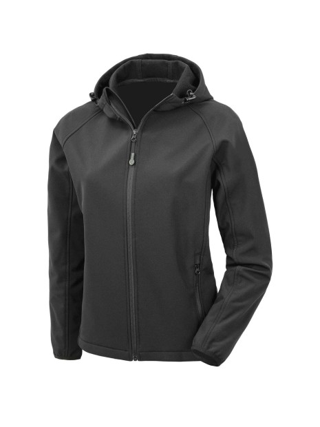 RESULT Veste softshell recyclée 3 couches à capuche femme  personnalisable