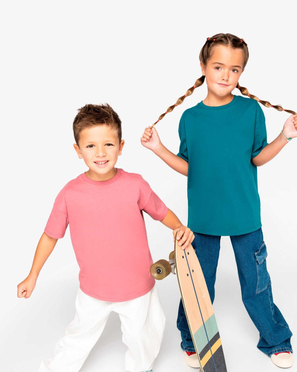 NATIVE SPIRIT Umweltfreundliches T-Shirt mit hängenden Schultern für Kinder T-Shirts personalisierbar