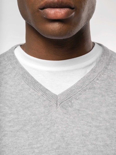 Pulls à personnaliser KARIBAN Pull col en V écoresponsable homme 