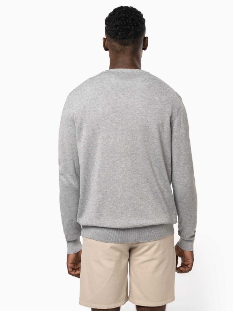 Pulls à personnaliser KARIBAN Pull col en V écoresponsable homme 