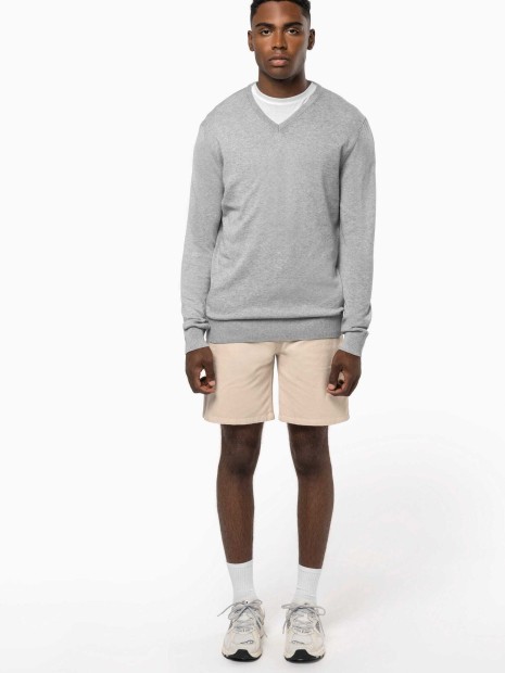 Pulls à personnaliser KARIBAN Pull col en V écoresponsable homme 