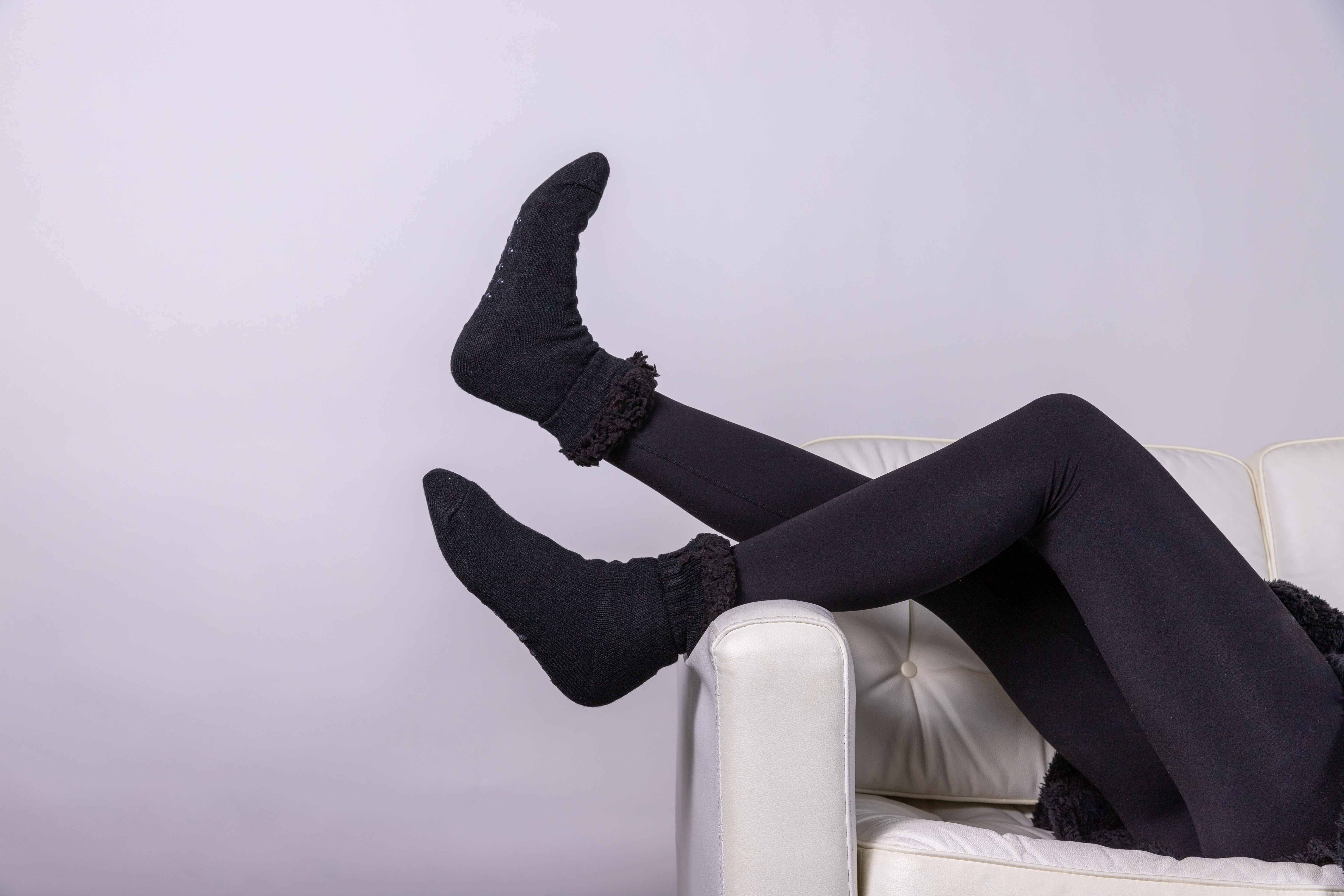 Sous-Vêtements personnalisable RIBBON Chaussettes sherpa pour adultes avec revers