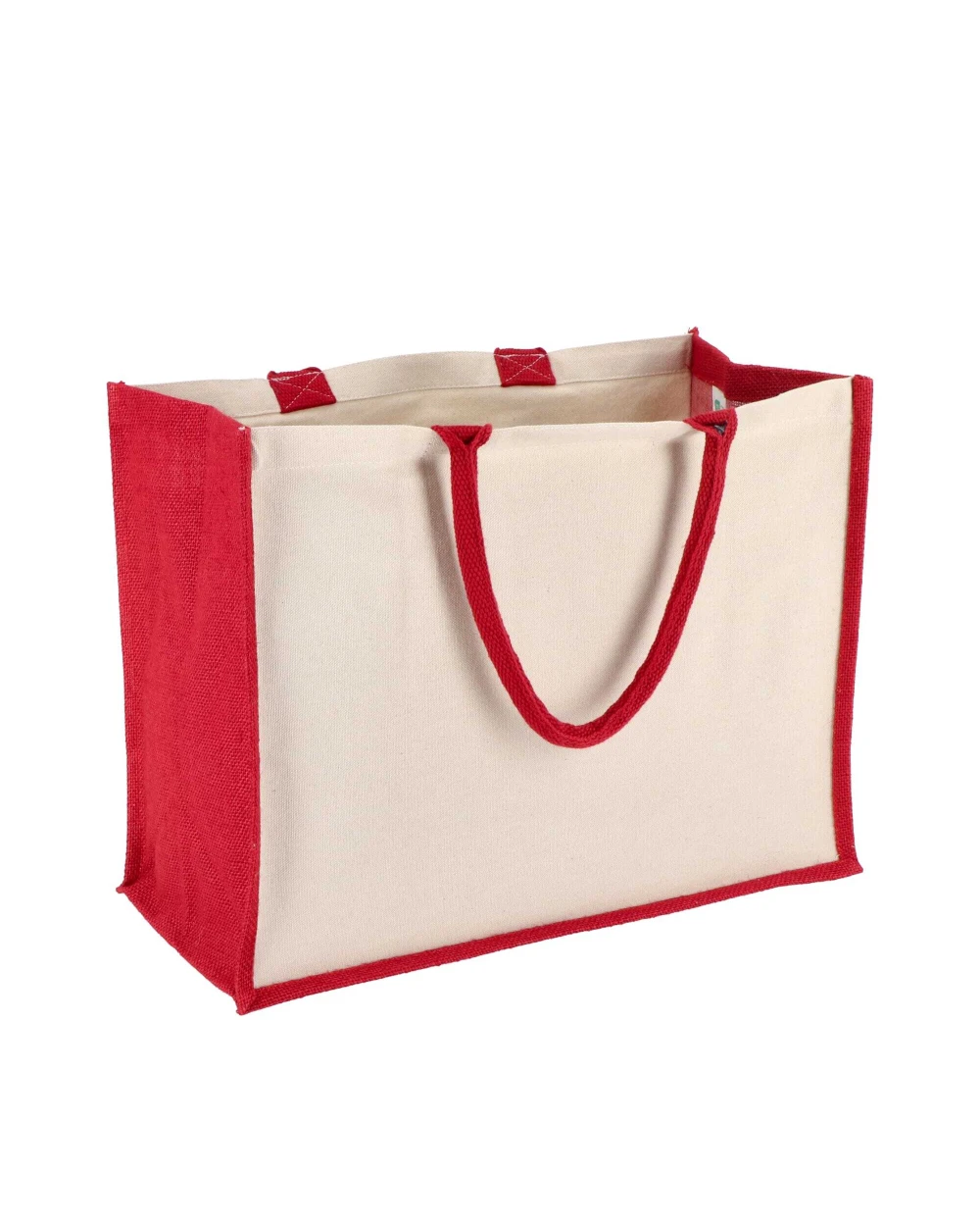 Tote bags 4DO Jute-Katoen Tote OEKO-TEX® 42.5 x 19 x 32cm 320g/m² voor bedrukking &amp; borduring
