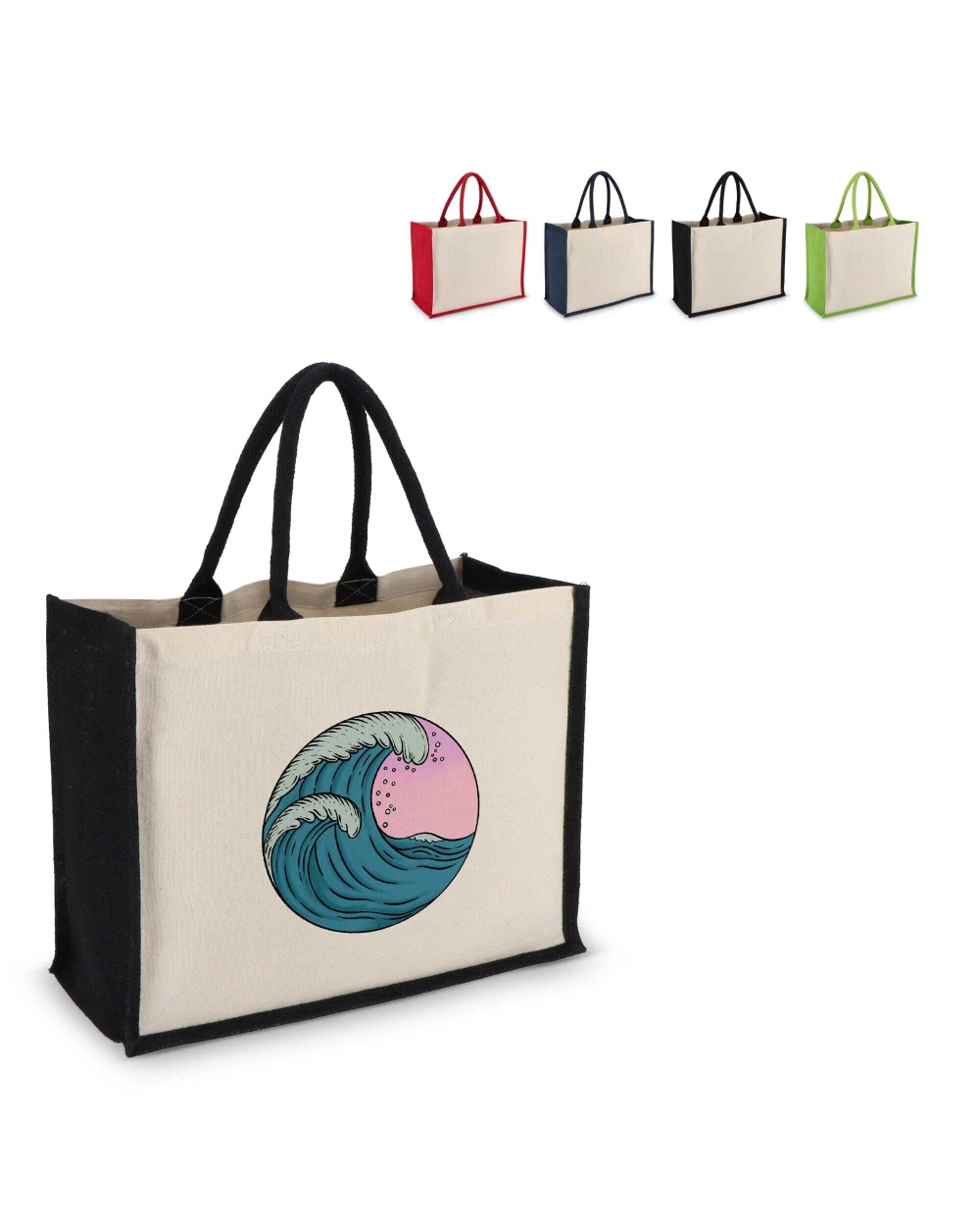 4DO Jute-Baumwolle Tragetasche OEKO-TEX® 42,5 x 19 x 32cm 320g/m² Tote Bags personalisierbar