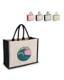 Tote bags 4DO Jute-Katoen Tote OEKO-TEX® 42.5 x 19 x 32cm 320g/m² voor bedrukking &amp; borduring