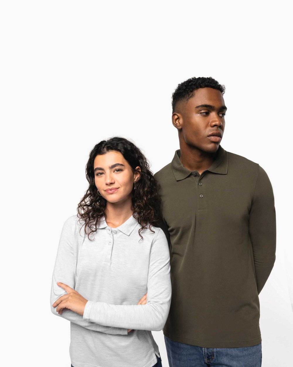 KARIBAN Damen Piqué Poloshirt Langarm Poloshirts personalisierbar