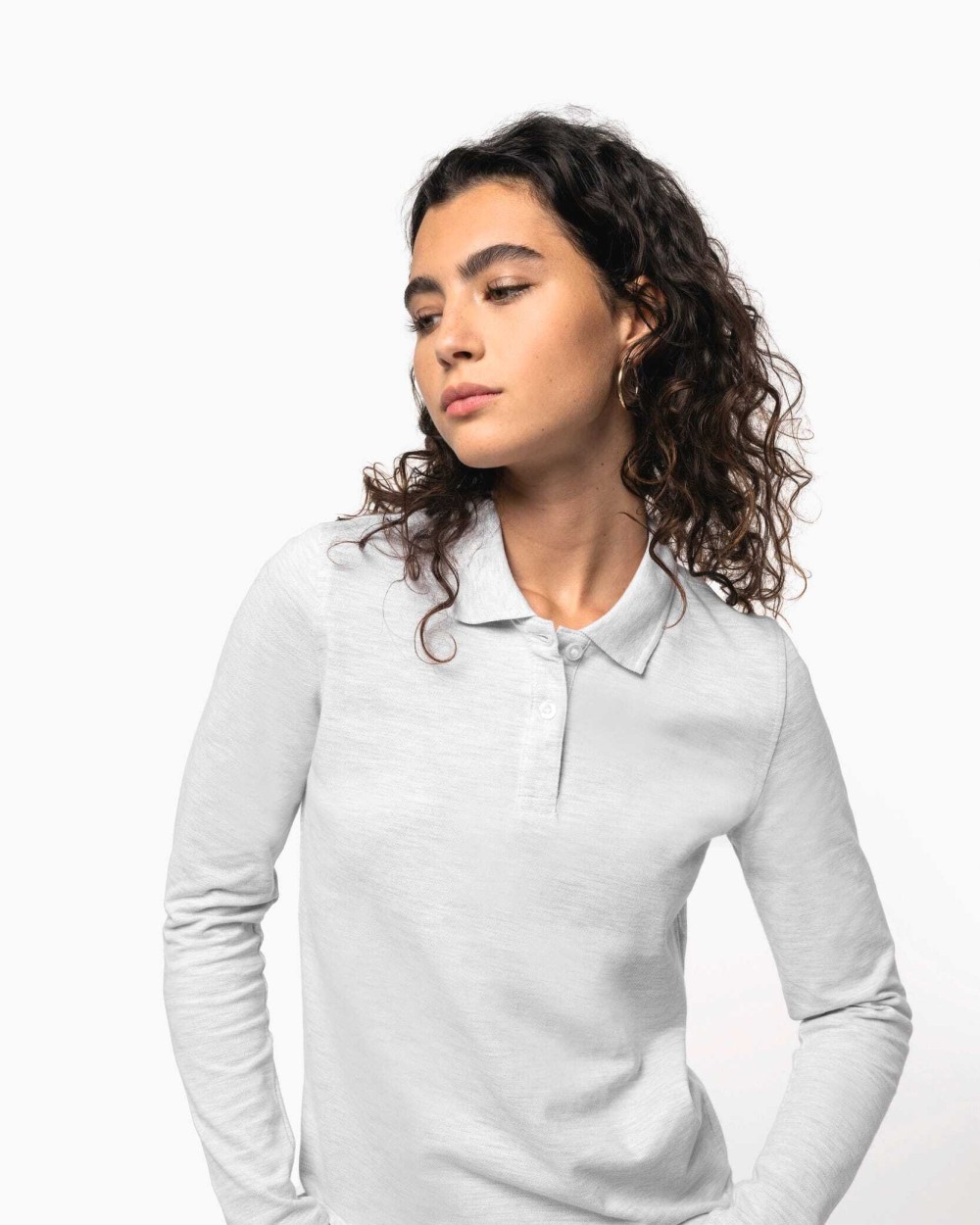 KARIBAN Damen Piqué Poloshirt Langarm Poloshirts personalisierbar