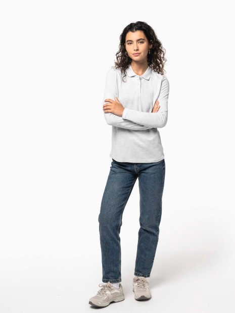 Polos à personnaliser KARIBAN Polo manches longues femme 