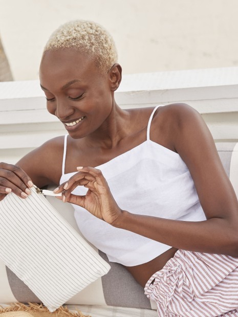 Sacs & Bagagerie à personnaliser WESTFORDMILL STRIPED ORGANIC COTTON ACCESSORY POUCH 