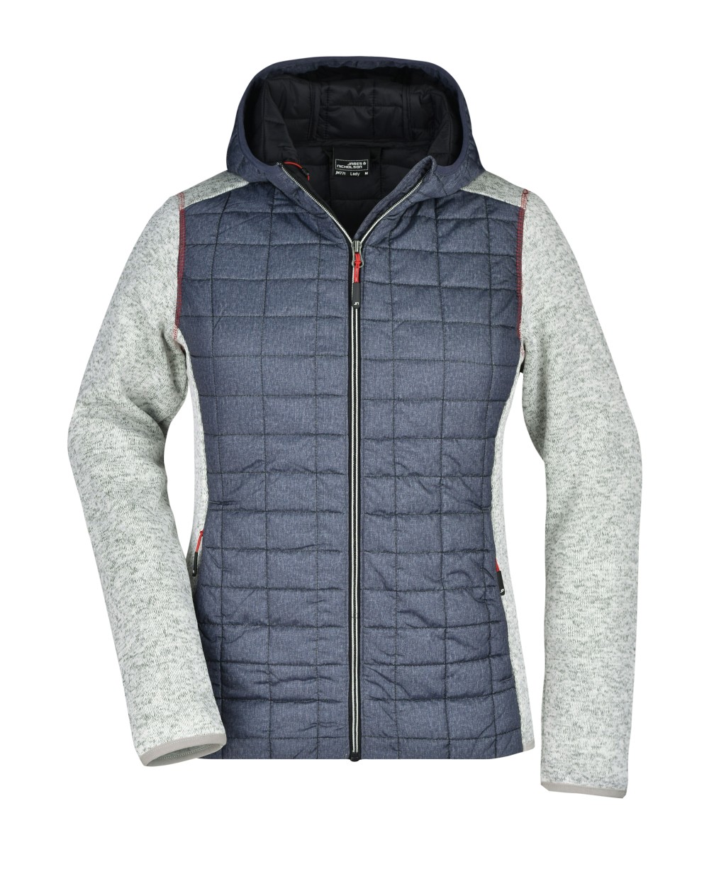 JAMES & NICHOLSON Ladies' Knitted Hybrid Jacket Jacken personalisierbar