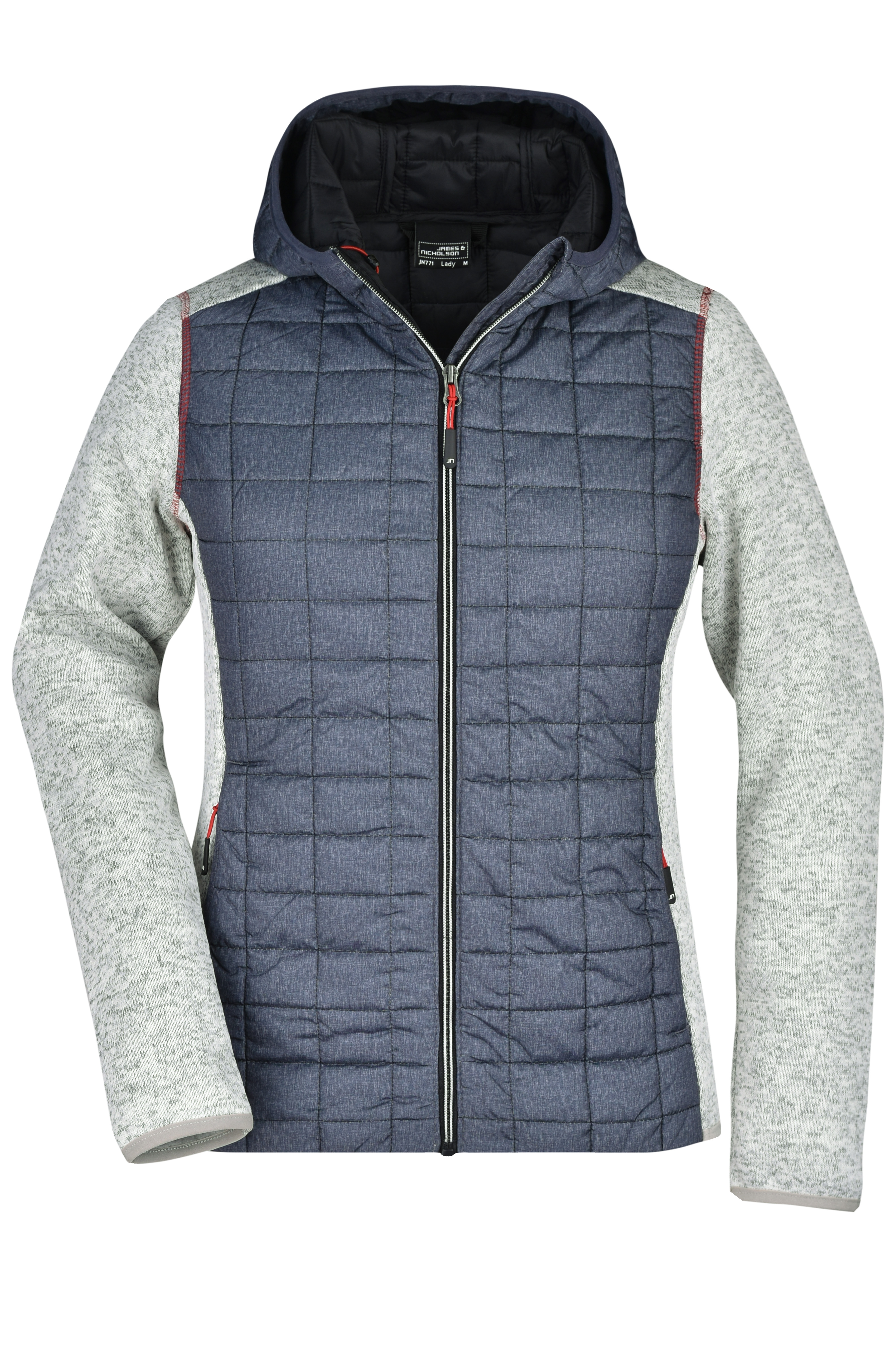 Jassen JAMES & NICHOLSON Ladies' Knitted Hybrid Jacket voor bedrukking &amp; borduring