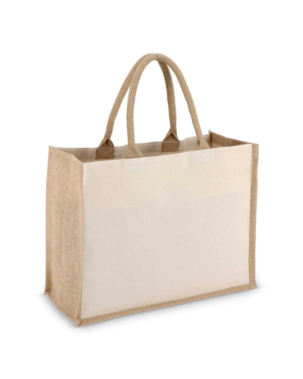 Tote bags 4DO Jute-Katoen Tote OEKO-TEX® 42.5 x 19 x 32 cm 320g/m² voor bedrukking &amp; borduring