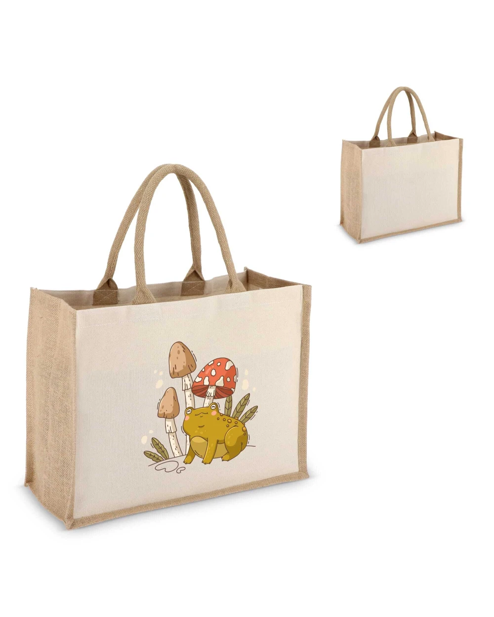 4DO Jute-Baumwolle Tragetasche OEKO-TEX® 42,5 x 19 x 32cm 320g/m² Tote Bags personalisierbar