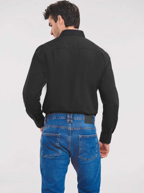 Chemises à personnaliser RUSSELL Chemise homme popeline polycoton manches longues 