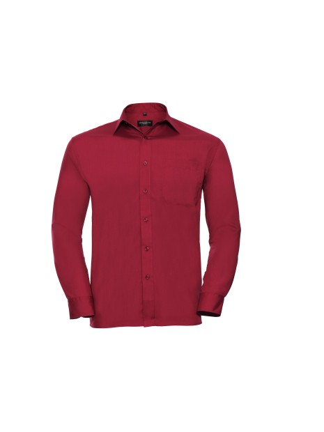 RUSSELL Chemise homme popeline polycoton manches longues /api/colors/f7def30f-cf00-4a4e-8048-9f030f6d3017 personnalisable