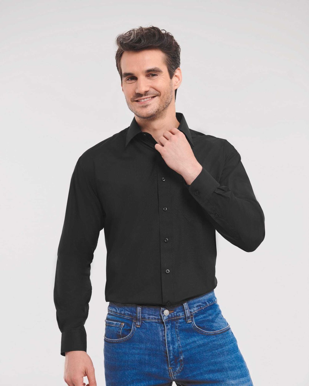 Hemden RUSSELL Men's Ls Polycotton Poplin Shirt voor bedrukking &amp; borduring