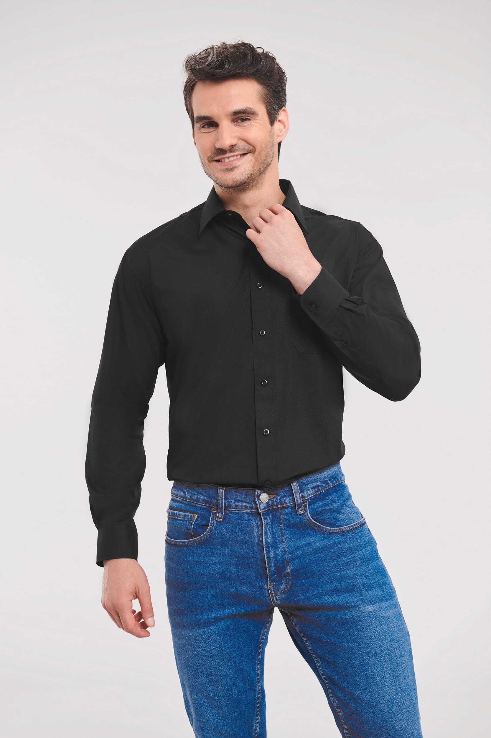 Chemises personnalisable RUSSELL Chemise homme popeline polycoton manches longues
