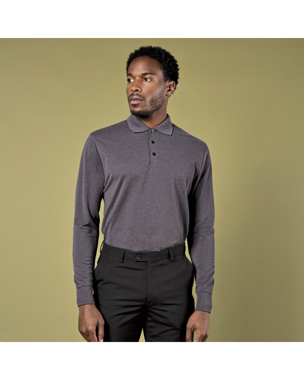 Polo's KUSTOM KIT Men`s Classic Fit Piqué Polo Shirt Long Sleeve voor bedrukking &amp; borduring