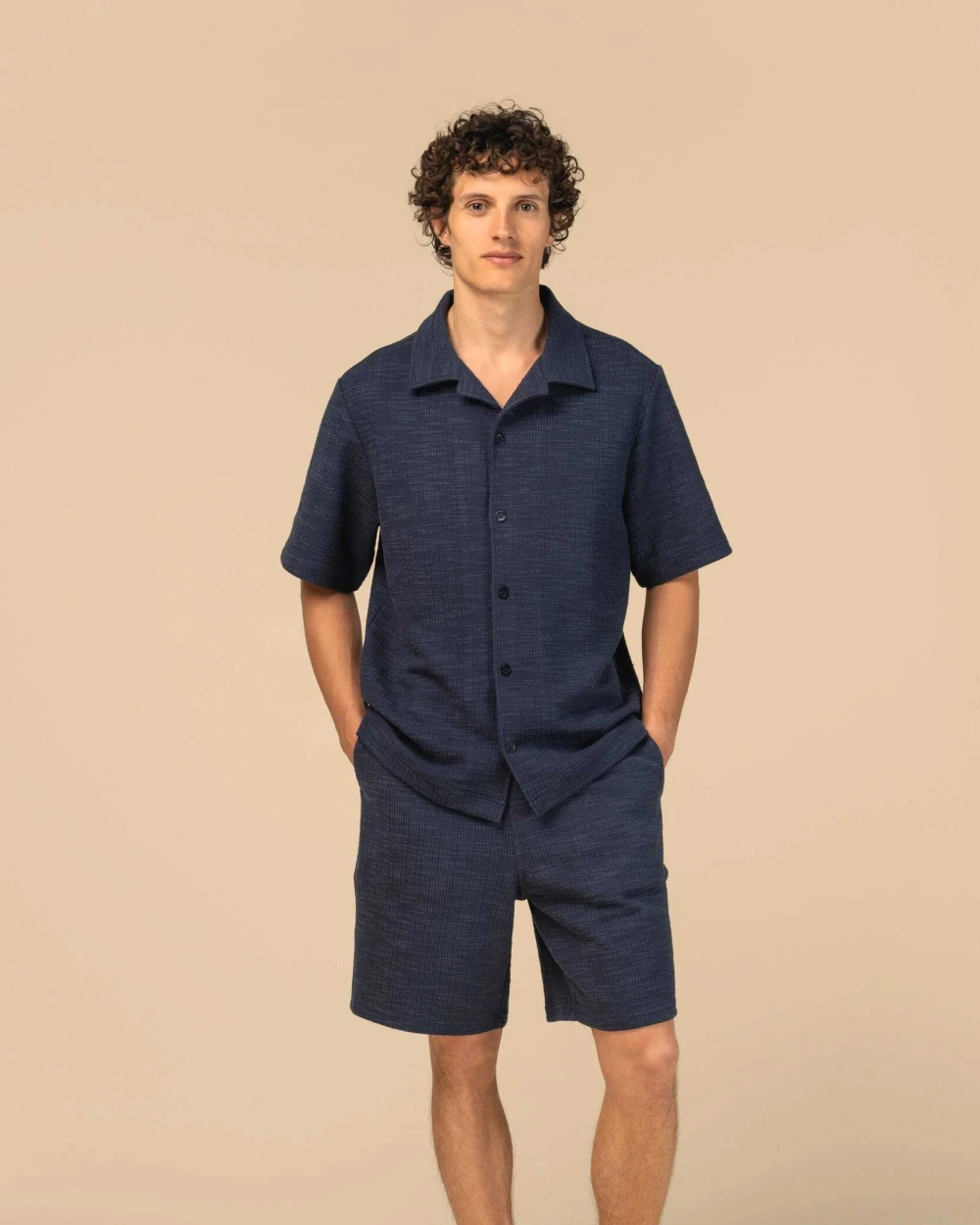 Bermuda's & Shorts SPASSO Herenbermuda met structuur voor bedrukking &amp; borduring
