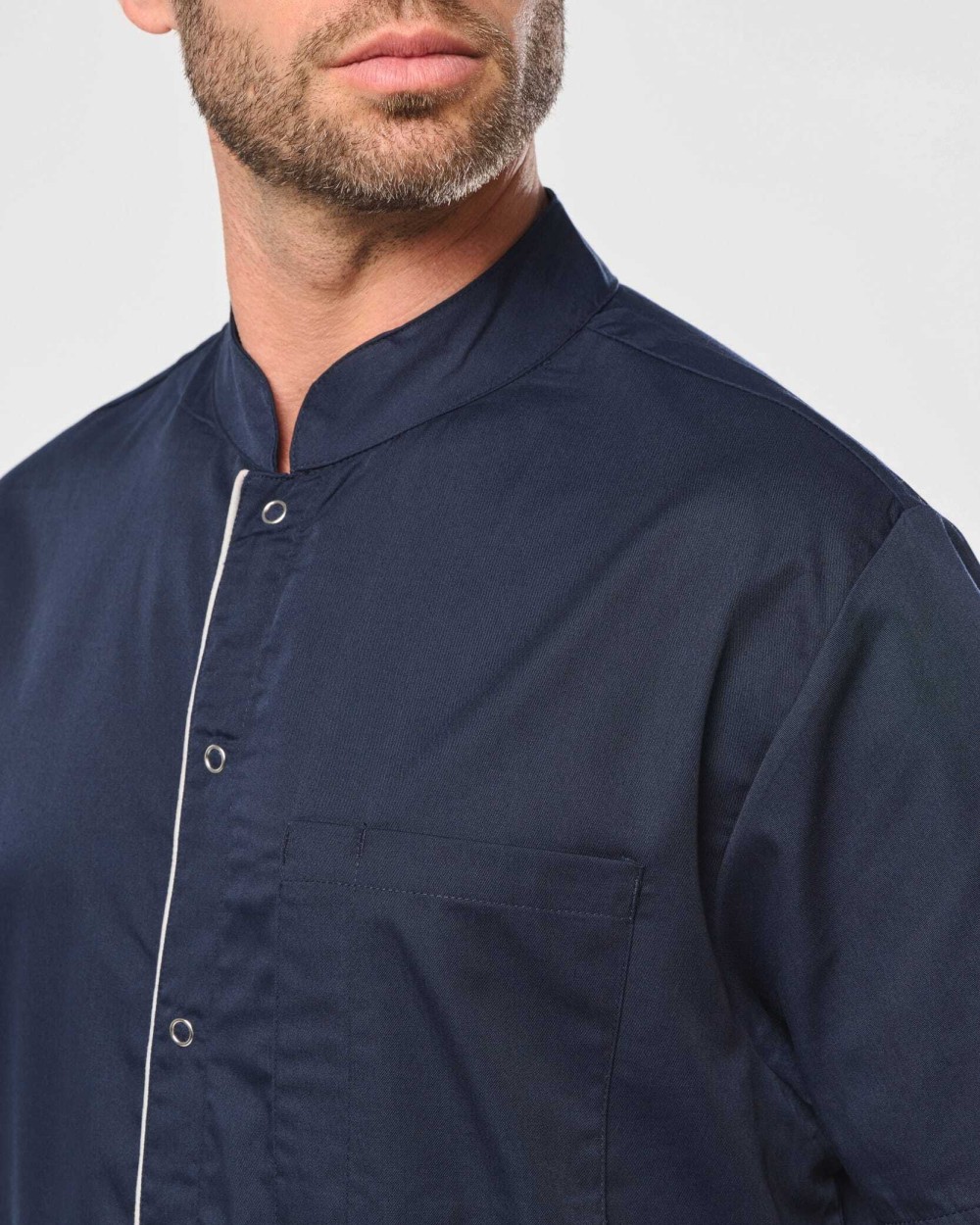 Tabliers personnalisable WK. DESIGNED TO WORK Blouse polycoton avec boutons-pression homme