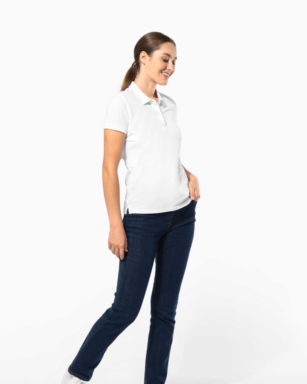 KARIBAN Damen Basic Jeanshose Hosen personalisierbar