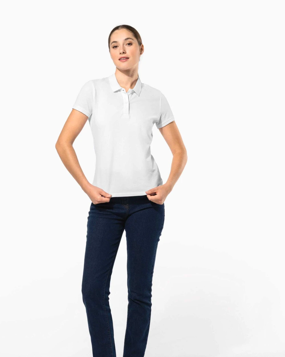 KARIBAN Damen Basic Jeanshose Hosen personalisierbar