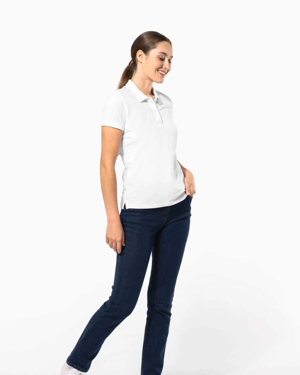KARIBAN Damen Basic Jeanshose Hosen personalisierbar