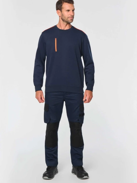 Sweat-shirts à personnaliser WK. DESIGNED TO WORK Sweat-shirt Day To Day zip poche contrastée unisexe 