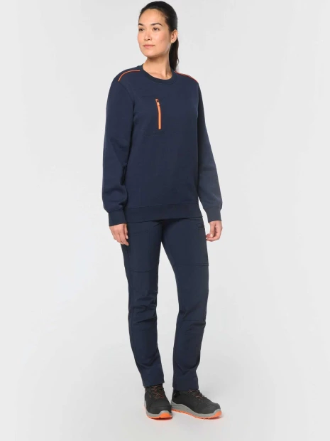 Sweat-shirts à personnaliser WK. DESIGNED TO WORK Sweat-shirt Day To Day zip poche contrastée unisexe 