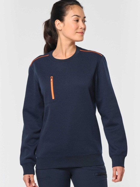Sweat-shirts à personnaliser WK. DESIGNED TO WORK Sweat-shirt Day To Day zip poche contrastée unisexe 
