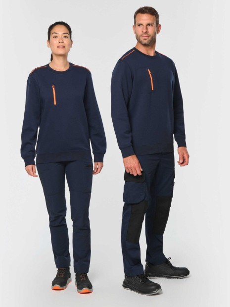 Sweat-shirts à personnaliser WK. DESIGNED TO WORK Sweat-shirt Day To Day zip poche contrastée unisexe 