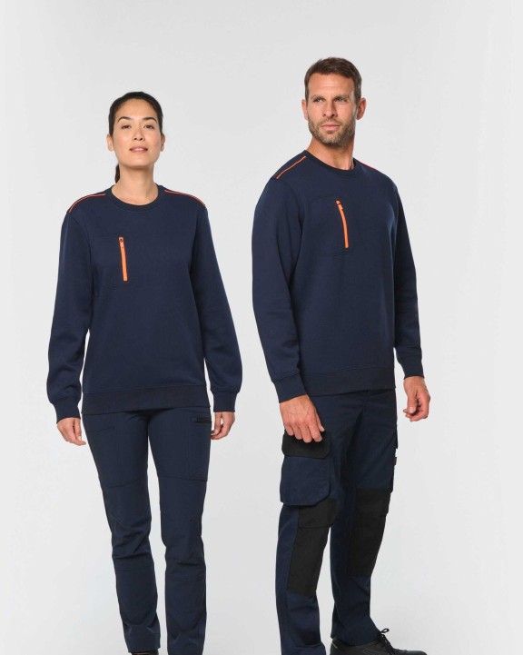 WK. DESIGNED TO WORK Day To Day Unisex-Sweatshirt mit kontrastfarbener zip Tasche Sweatshirts personalisierbar
