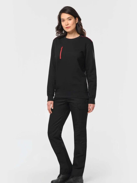 Sweat-shirts à personnaliser WK. DESIGNED TO WORK Sweat-shirt Day To Day zip poche contrastée unisexe 
