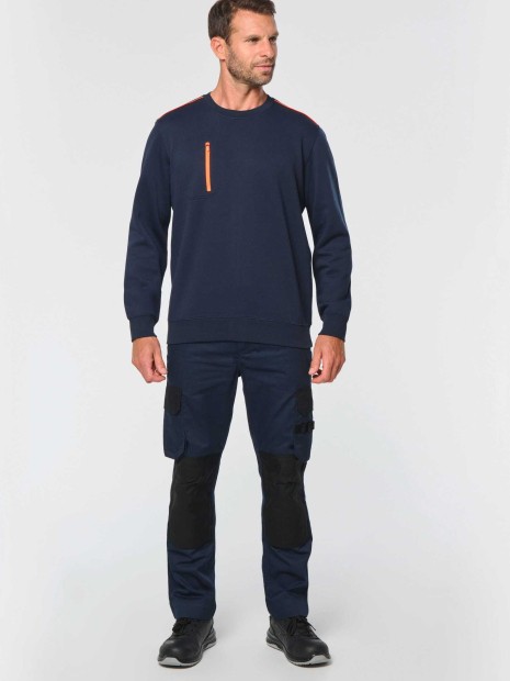 Sweat-shirts à personnaliser WK. DESIGNED TO WORK Sweat-shirt Day To Day zip poche contrastée unisexe 