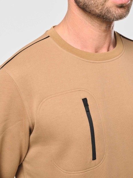 Sweat-shirts à personnaliser WK. DESIGNED TO WORK Sweat-shirt Day To Day zip poche contrastée unisexe 