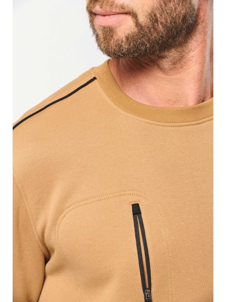 WK. DESIGNED TO WORK Sweat-shirt Day To Day zip poche contrastée unisexe  personnalisable