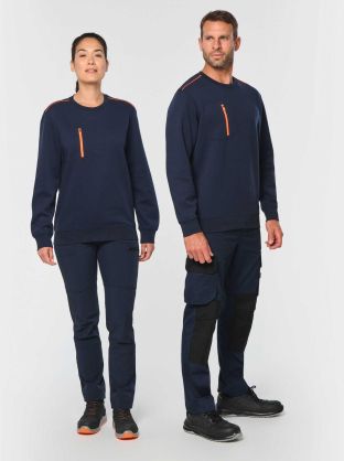 Sweat-shirt Day To Day zip poche contrastée unisexe